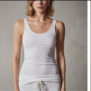 James Perse White Ribbed Tank Top Sz 1 / S #0916